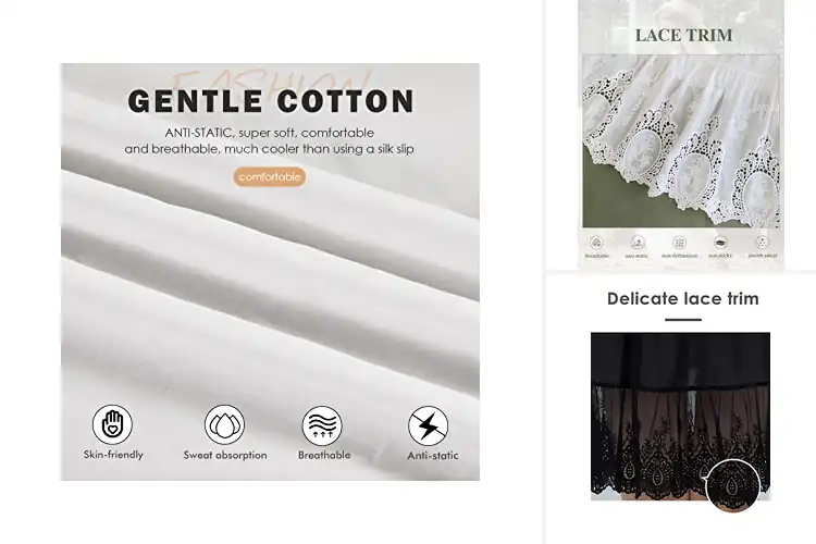 Detailed view of Best Lace Trim Hem Underskirt