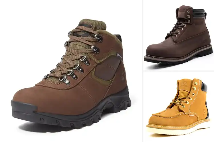 Detailed view of Best Leather Like Nubuck Boots For Outdoors