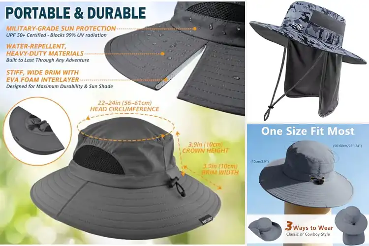 Detailed view of Best Water Resistant Fishing Hat